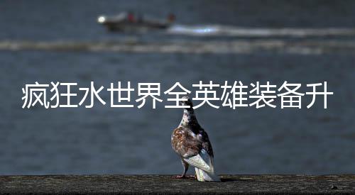 搭配界全技能英雄词条疯狂装备水世升星攻略